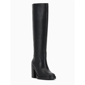 Vince Camuto Gibi Narrow Calf Knee High Boot Chunky Black Leather Size 9 NC NWOB